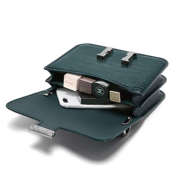 Designer fashion handbag with accordion bag side factory