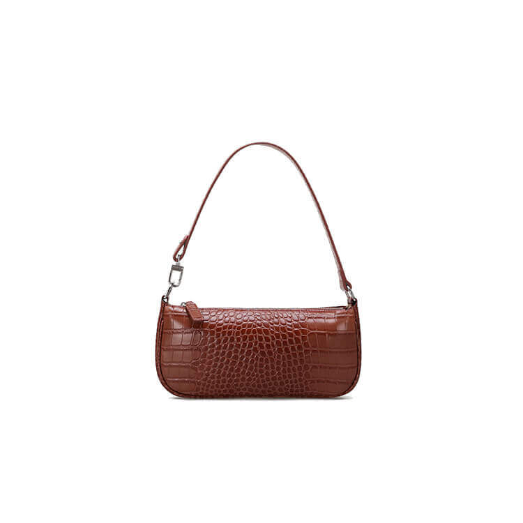 Embossed crocodile pattern leather shoulder bag 1