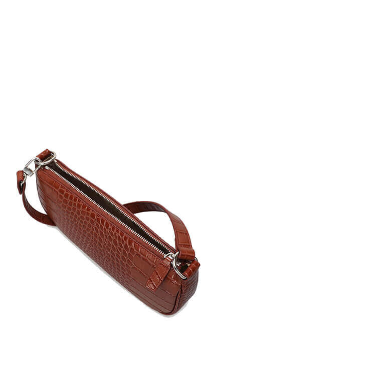 Embossed crocodile pattern leather shoulder bag 2