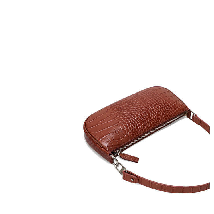 Embossed crocodile pattern leather shoulder bag 4