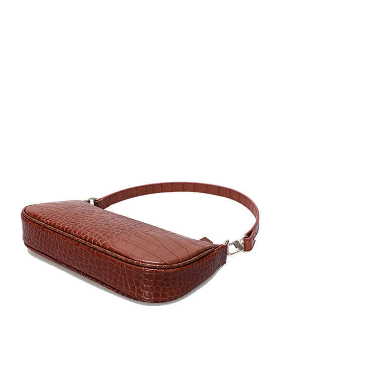Embossed crocodile pattern leather shoulder bag 5
