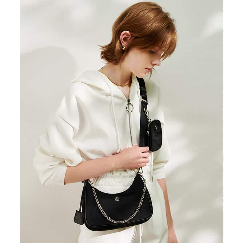 nylon hobo bag black 1